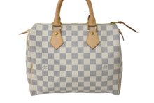 Load image into Gallery viewer, LOUIS VUITTON ルイヴィトン ハンドバッグ スピーディ25 ダミエアズール N41534 ホワイト グレー ゴールド金具 美品 56880