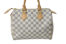 Load image into Gallery viewer, LOUIS VUITTON ルイヴィトン ハンドバッグ スピーディ25 ダミエアズール N41534 ホワイト グレー ゴールド金具 美品 56880