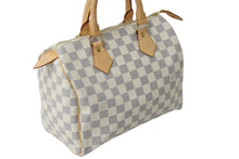 Load image into Gallery viewer, LOUIS VUITTON ルイヴィトン ハンドバッグ スピーディ25 ダミエアズール N41534 ホワイト グレー ゴールド金具 美品 56880