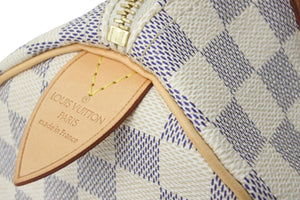 LOUIS VUITTON ルイヴィトン ハンドバッグ スピーディ25 ダミエアズール N41534 ホワイト グレー ゴールド金具 美品 56880