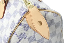 Load image into Gallery viewer, LOUIS VUITTON ルイヴィトン ハンドバッグ スピーディ25 ダミエアズール N41534 ホワイト グレー ゴールド金具 美品 56880