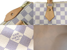 Load image into Gallery viewer, LOUIS VUITTON ルイヴィトン ハンドバッグ スピーディ25 ダミエアズール N41534 ホワイト グレー ゴールド金具 美品 56880