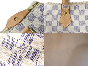 LOUIS VUITTON ルイヴィトン ハンドバッグ スピーディ25 ダミエアズール N41534 ホワイト グレー ゴールド金具 美品 56880