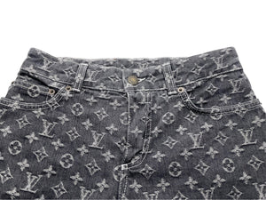 LOUIS VUITTON ルイヴィトン モノグラム デニムパンツ サイズW34 レディース WJPA43CF7 美品 中古 56890