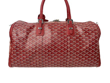 Load image into Gallery viewer, 極美品 GOYARD ゴヤール クロワジュール50 ボストンバッグ ヘリンボーン PVC コーティングキャンバス レッド 中古 56892