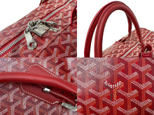 Load image into Gallery viewer, 極美品 GOYARD ゴヤール クロワジュール50 ボストンバッグ ヘリンボーン PVC コーティングキャンバス レッド 中古 56892