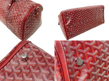 Load image into Gallery viewer, 極美品 GOYARD ゴヤール クロワジュール50 ボストンバッグ ヘリンボーン PVC コーティングキャンバス レッド 中古 56892