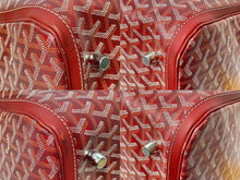 Load image into Gallery viewer, 極美品 GOYARD ゴヤール クロワジュール50 ボストンバッグ ヘリンボーン PVC コーティングキャンバス レッド 中古 56892
