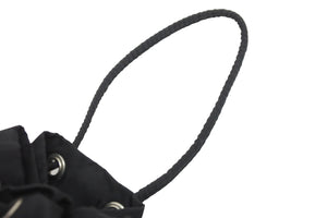 PRADA プラダ ポーチ ポシェット 巾着 トライアングルロゴ ナイロン ブラック シルバー金具 美品 中古 56901