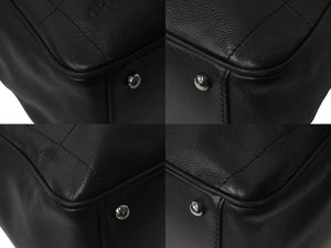 極美品 CHANEL シャネル チョコバー ミニ ボストンバッグ 8番台 キャビアスキン ブラック ココマーク シルバー金具 鞄 中古 56914