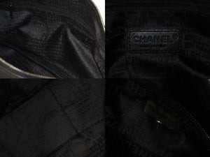 極美品 CHANEL シャネル チョコバー ミニ ボストンバッグ 8番台 キャビアスキン ブラック ココマーク シルバー金具 鞄 中古 56914