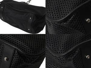 極美品 CHANEL シャネル パンチング ２WAY チェーン トートバッグ ラムスキン 18番台 ココマーク ブラック シルバー金具 中古 56915