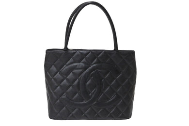 CHANEL シャネル 復刻トート 6番台 ハンドバッグ トート ココマーク キャビアスキン ブラック シルバー金具 美品 中古 56918