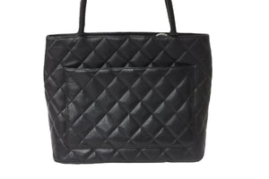 CHANEL シャネル 復刻トート 6番台 ハンドバッグ トート ココマーク キャビアスキン ブラック シルバー金具 美品 中古 56918
