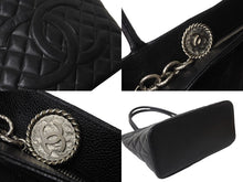 Load image into Gallery viewer, CHANEL シャネル 復刻トート 6番台 ハンドバッグ トート ココマーク キャビアスキン ブラック シルバー金具 美品 中古 56918