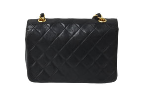 CHANEL シャネル ミニマトラッセ チェーン ショルダーバッグ 0番台 ラムスキン サークル ココマーク ブラック ロゴ 美品 中古 56924