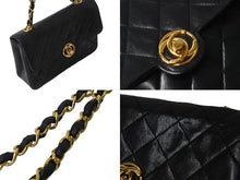 Load image into Gallery viewer, CHANEL シャネル ミニマトラッセ チェーン ショルダーバッグ 0番台 ラムスキン サークル ココマーク ブラック ロゴ 美品 中古 56924