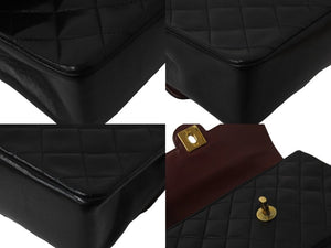 CHANEL シャネル ミニマトラッセ チェーン ショルダーバッグ 0番台 ラムスキン サークル ココマーク ブラック ロゴ 美品 中古 56924
