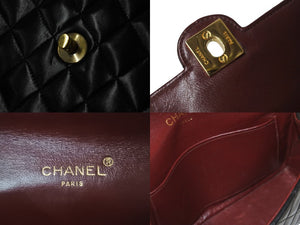 CHANEL シャネル ミニマトラッセ チェーン ショルダーバッグ 0番台 ラムスキン サークル ココマーク ブラック ロゴ 美品 中古 56924