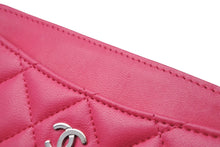 Load image into Gallery viewer, CHANEL シャネル マトラッセ カードケース 19番台 ピンク カーフスキン ココマーク ロゴ 小物入れ シルバー金具 美品 中古 56929