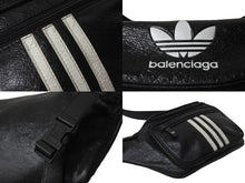 Load image into Gallery viewer, 新品同様 BALENCIAGA バレンシアガ adidas アディダス ベルトバッグ ヴィンテージ加工 ラムスキン 721841210M4 中古 56937