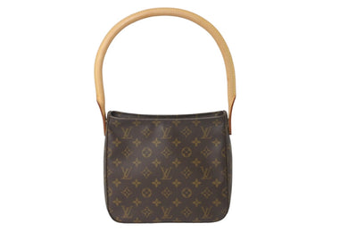 LOUIS VUITTON ルイヴィトン モノグラム ルーピング MM ショルダーバッグ ブラウン PVC ワンショルダー M51146 美品 中古 56939