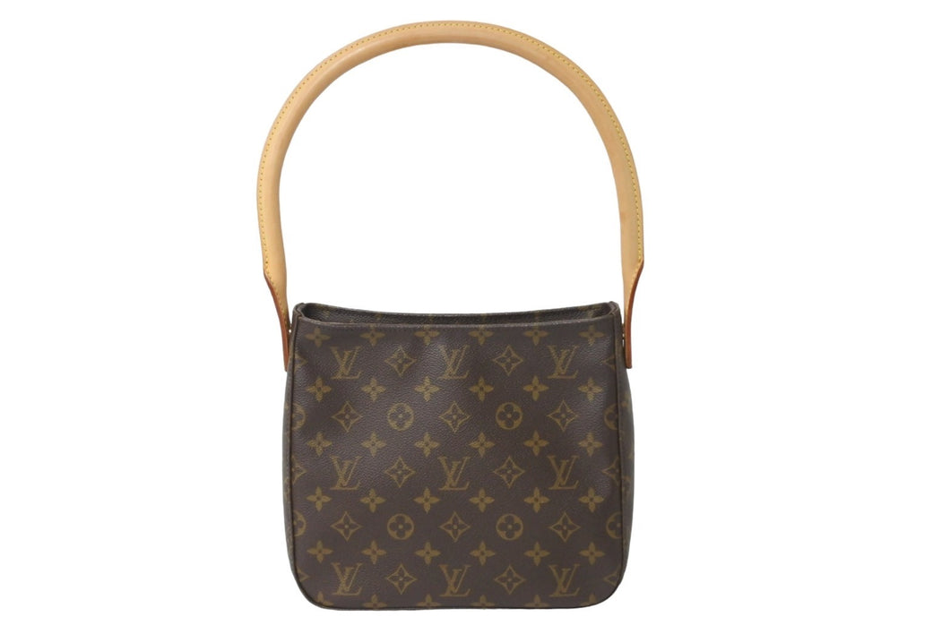 LOUIS VUITTON ルイヴィトン モノグラム ルーピング MM ショルダーバッグ ブラウン PVC ワンショルダー M51146 美品 中古 56939
