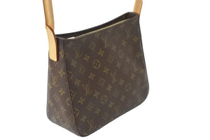 LOUIS VUITTON ルイヴィトン モノグラム ルーピング MM ショルダーバッグ ブラウン PVC ワンショルダー M51146 美品 中古 56939