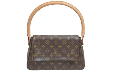 LOUIS VUITTON ルイヴィトン ミニル－ピング ハンドバッグ M51147モノグラム ゴールド金具 ブラウン 美品 中古 56940