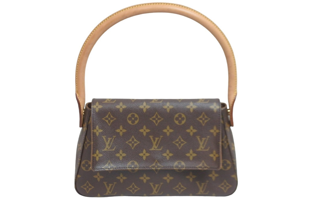LOUIS VUITTON ルイヴィトン ミニル－ピング ハンドバッグ M51147モノグラム ゴールド金具 ブラウン 美品 中古 56940