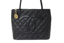 Load image into Gallery viewer, 極美品 CHANEL シャネル キャビアスキン 復刻 トートバッグ 7番台 ハンドバッグ ブラック ココマーク ロゴ ゴールド金具 中古 56945