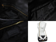 Load image into Gallery viewer, MOSCHINO モスキーノ ジャケットキルティング ダブルチェーン ショルダーバッグ ブラック ホワイト バイカラー 良品 中古 56952