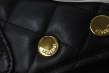 Load image into Gallery viewer, MOSCHINO モスキーノ ジャケットキルティング ダブルチェーン ショルダーバッグ ブラック ホワイト バイカラー 良品 中古 56952