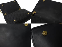 Load image into Gallery viewer, MOSCHINO モスキーノ ジャケットキルティング ダブルチェーン ショルダーバッグ ブラック ホワイト バイカラー 良品 中古 56952