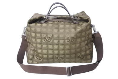 極美品 CHANEL シャネル ニュートラベルライン ナイロン 2WAY ショルダーバッグ 7番台 ボストンバッグ カーキ A15969 中古 56958