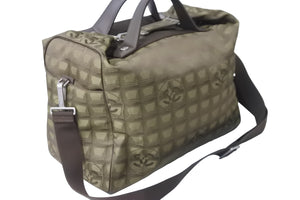 極美品 CHANEL シャネル ニュートラベルライン ナイロン 2WAY ショルダーバッグ 7番台 ボストンバッグ カーキ A15969 中古 56958