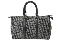 Load image into Gallery viewer, Christian Dior クリスチャンディオール トロッター 35cm ボストンバッグ BO A 0043 ブラック シルバー金具 中古 良品 56961