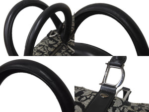 Christian Dior クリスチャンディオール トロッター 35cm ボストンバッグ BO A 0043 ブラック シルバー金具 中古 良品 56961