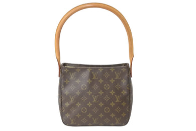 LOUIS VUITTON ルイヴィトン モノグラム ルーピング MM ショルダーバッグ M51146 ブラウン PVC ワンショルダー 美品 中古 56965