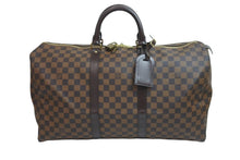 Load image into Gallery viewer, LOUIS VUITTON ルイヴィトン ダミエ キーポル50 ボストンバッグ N41427 コーティングキャンバス ブラウン 美品 中古 56971