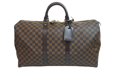LOUIS VUITTON ルイヴィトン ダミエ キーポル50 ボストンバッグ N41427 コーティングキャンバス ブラウン 美品 中古 56971