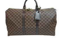 Load image into Gallery viewer, LOUIS VUITTON ルイヴィトン ダミエ キーポル50 ボストンバッグ N41427 コーティングキャンバス ブラウン 美品 中古 56971