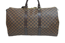 Load image into Gallery viewer, LOUIS VUITTON ルイヴィトン ダミエ キーポル50 ボストンバッグ N41427 コーティングキャンバス ブラウン 美品 中古 56971