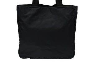 PRADA プラダ トートバッグ ハンドバッグ トライアングルロゴ ブラック シルバー金具 ナイロン 美品 中古 56972