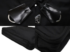 PRADA プラダ トートバッグ ハンドバッグ トライアングルロゴ ブラック シルバー金具 ナイロン 美品 中古 56972
