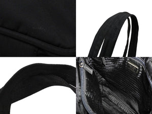 PRADA プラダ トートバッグ ハンドバッグ トライアングルロゴ ブラック シルバー金具 ナイロン 美品 中古 56972