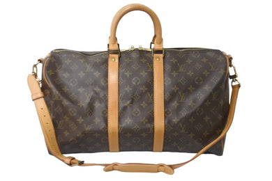 LOUIS VUITTON ルイヴィトン モノグラム キーポルバンドリエール45 ボストンバッグ M41418 ブラウン 2WAY ショルダーバッグ 中古 56979