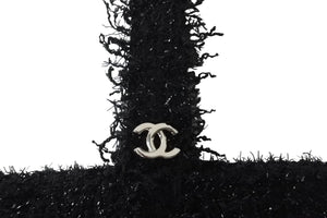 極美品 CHANEL シャネル ロケット モチーフ ツイード トートバッグ 24番台 ブラック ラメ ココマーク チェーン A94656 中古 56985