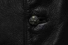 Load image into Gallery viewer, 極美品 CHROME HEARTS クロムハーツ ベスト CHクロスボタン ブラック 牛革 シルバー925 サイズS 中古 56994