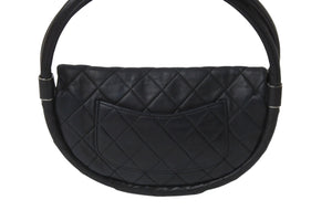 CHANEL シャネル ハンドバッグ マトラッセ ミニフラフープ 18番台 ラムスキン ブラック シルバー金具 良品 中古 57004